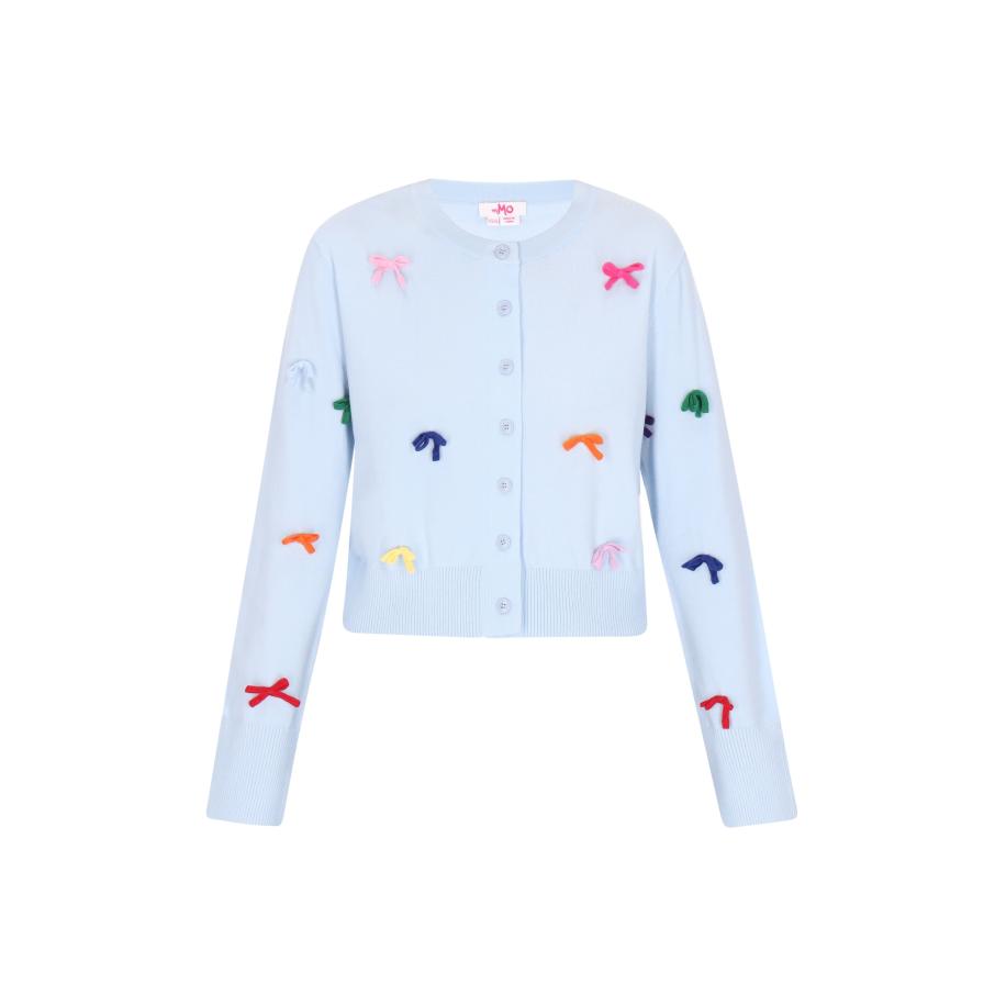 MYMO MYMO Gebreid vest blauw / lichtblauw / oranje / pink -