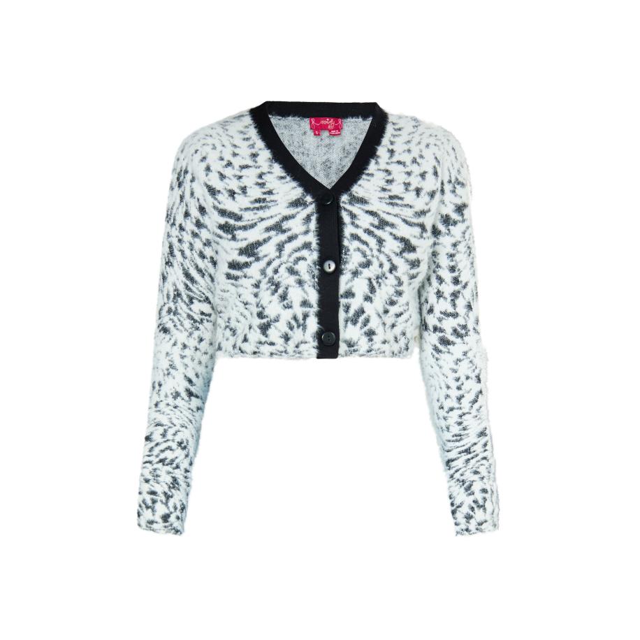 Swirly swirly Gebreid vest zwart / wit -
