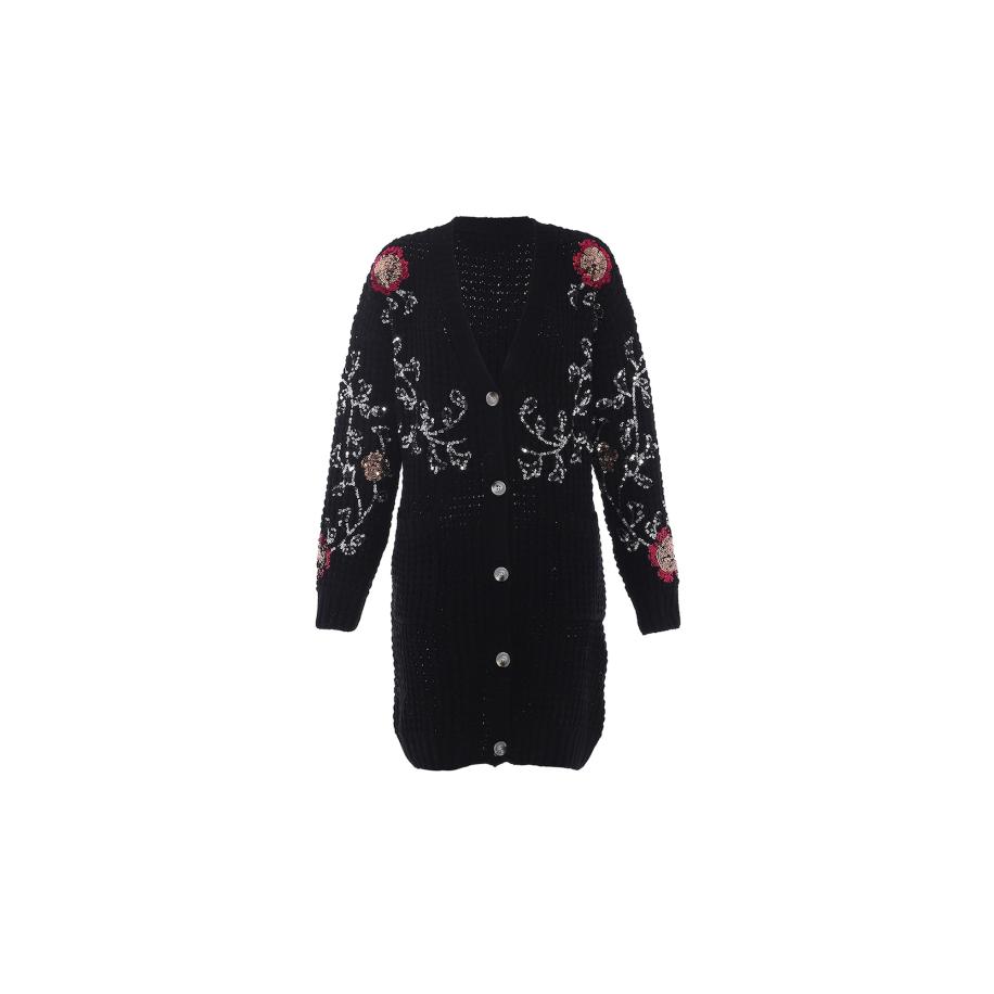 Faina faina Gebreid vest rose-goud / pink / zwart / zilver -