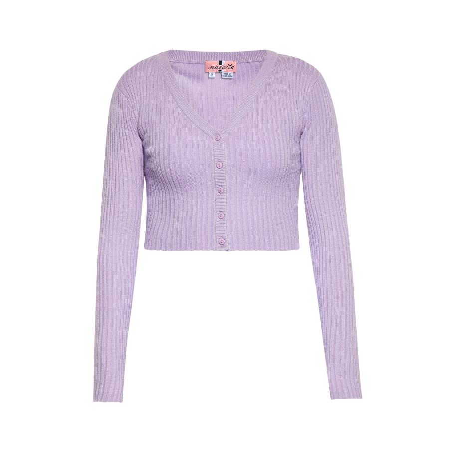 Swirly swirly Gebreid vest lavendel -