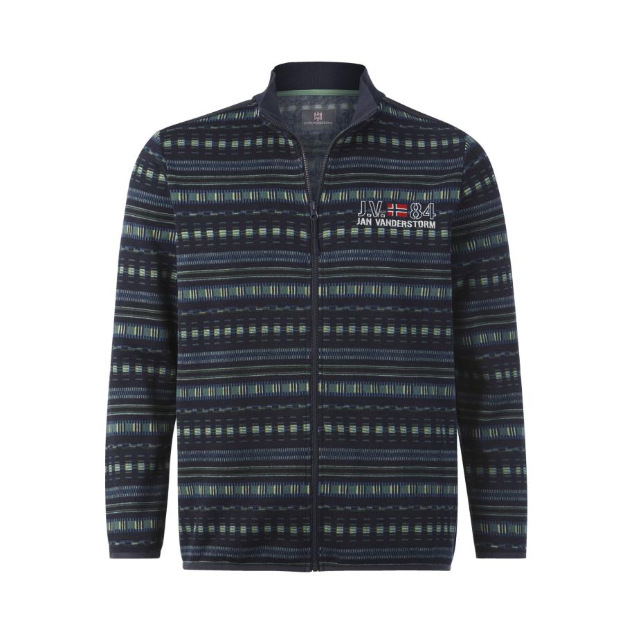 Jan Vanderstorm Sweatjacket donkerblauw, Veelkleurig -