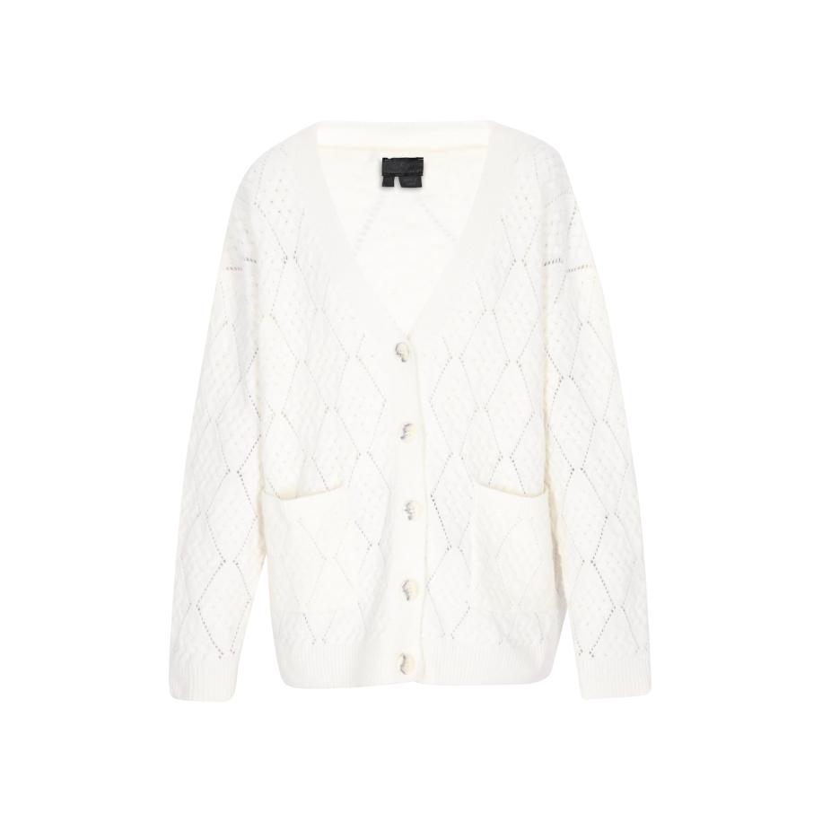 DreiMaster DreiMaster Klassik Gebreid vest wolwit -