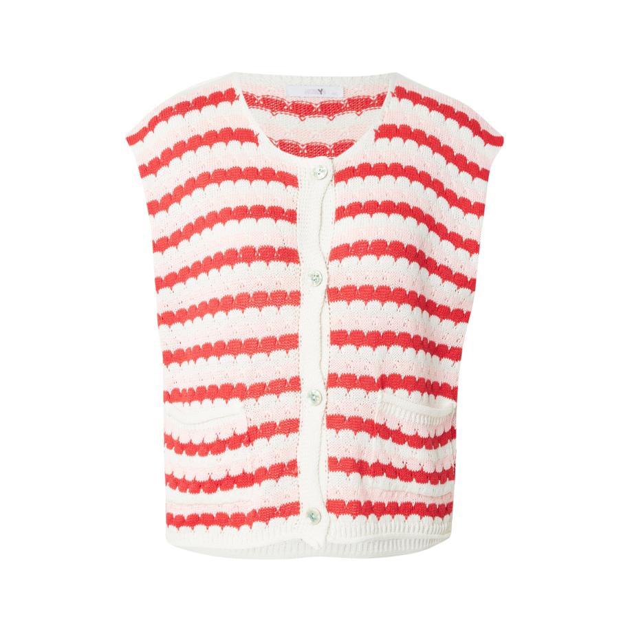 Hailys Hailys Gebreide bodywarmer Fi44nlay rood / wit -
