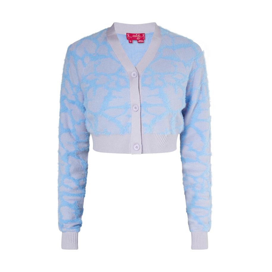 Swirly swirly Gebreid vest lichtblauw / lichtgrijs -