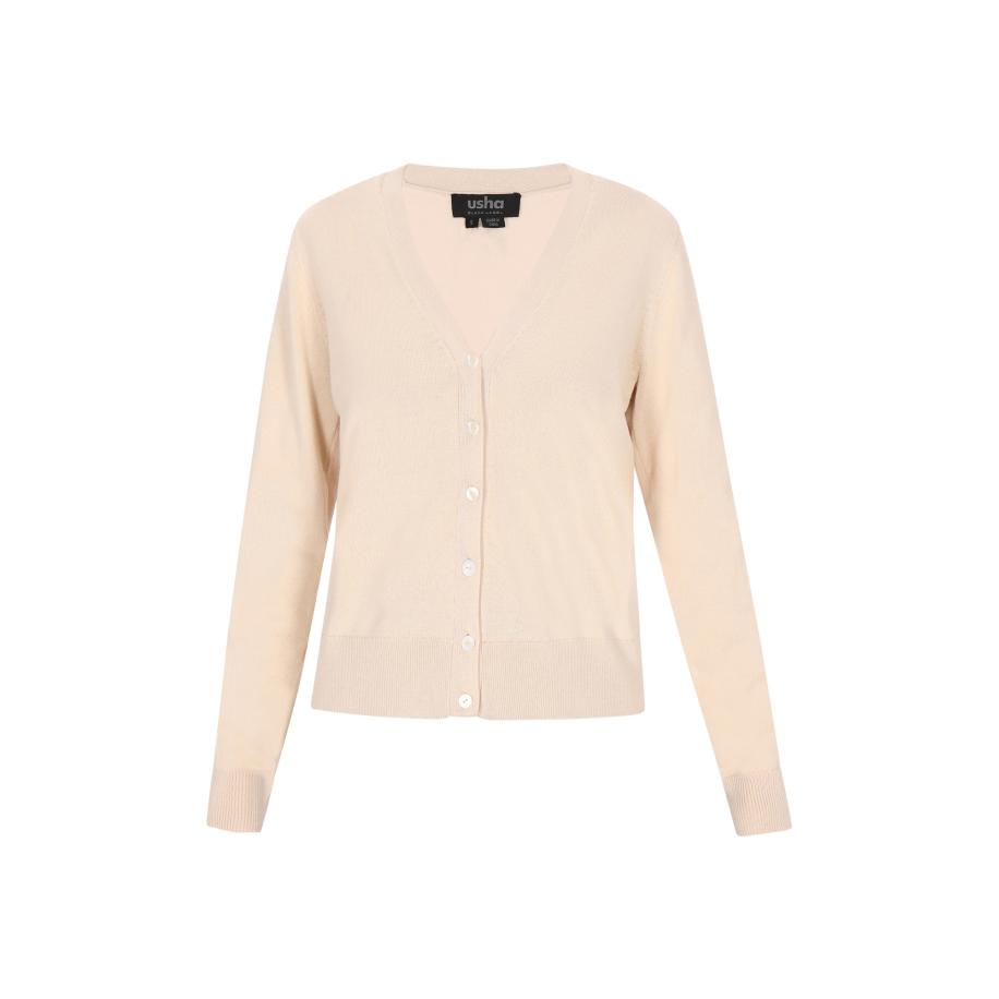 Usha usha BLACK LABEL Gebreid vest crème -