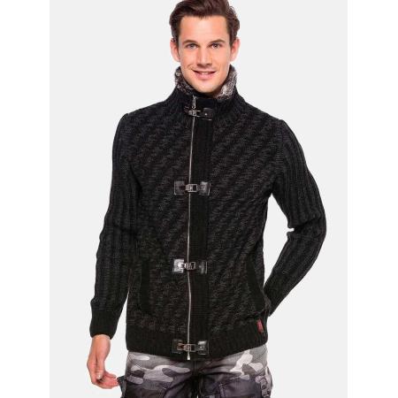 Cipo & Baxx CIPO & BAXX Gebreid vest antraciet