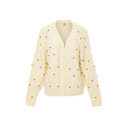 nascita nascita Gebreid vest zwart / wit / wolwit