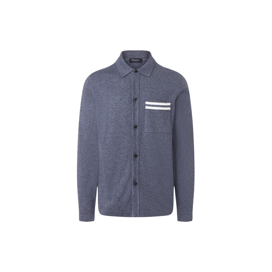 MAERZ MAERZ Muenchen Gebreid vest blauw gemêleerd / wit -