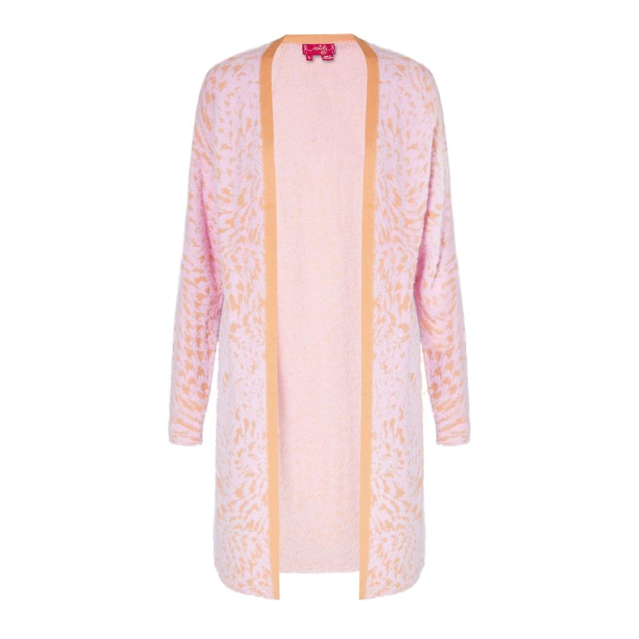 Swirly swirly Gebreid vest oranje / pastelroze -