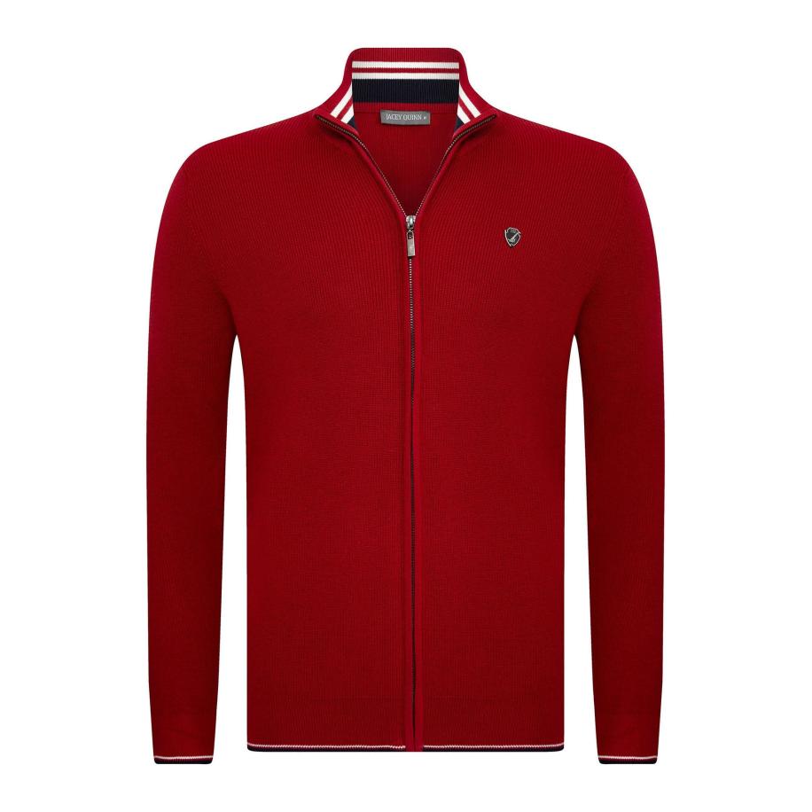 Jacey Quinn Jacey Quinn Gebreid vest bordeaux / zwart / wit -