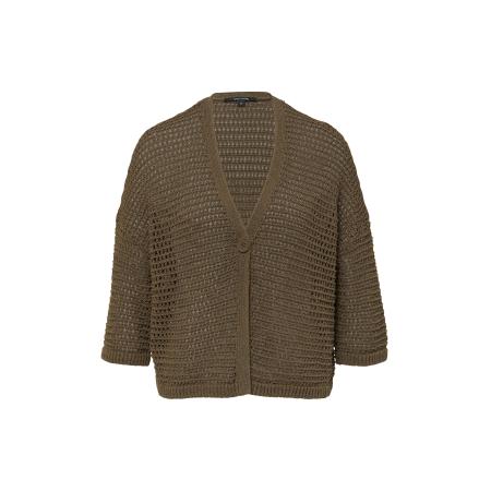 Comma COMMA Gebreid vest donkerbruin