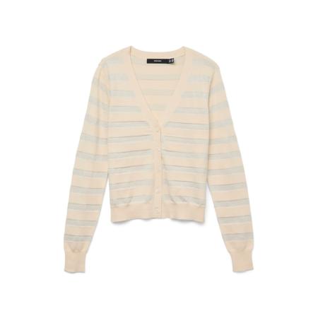 Vero Moda VERO MODA Gebreid vest VMHAPPYSHINE crème / taupe