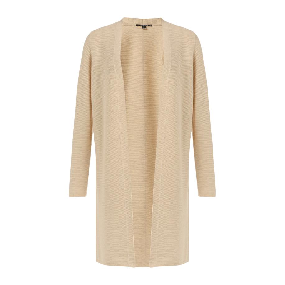 Comma COMMA Gebreid vest beige gemêleerd -