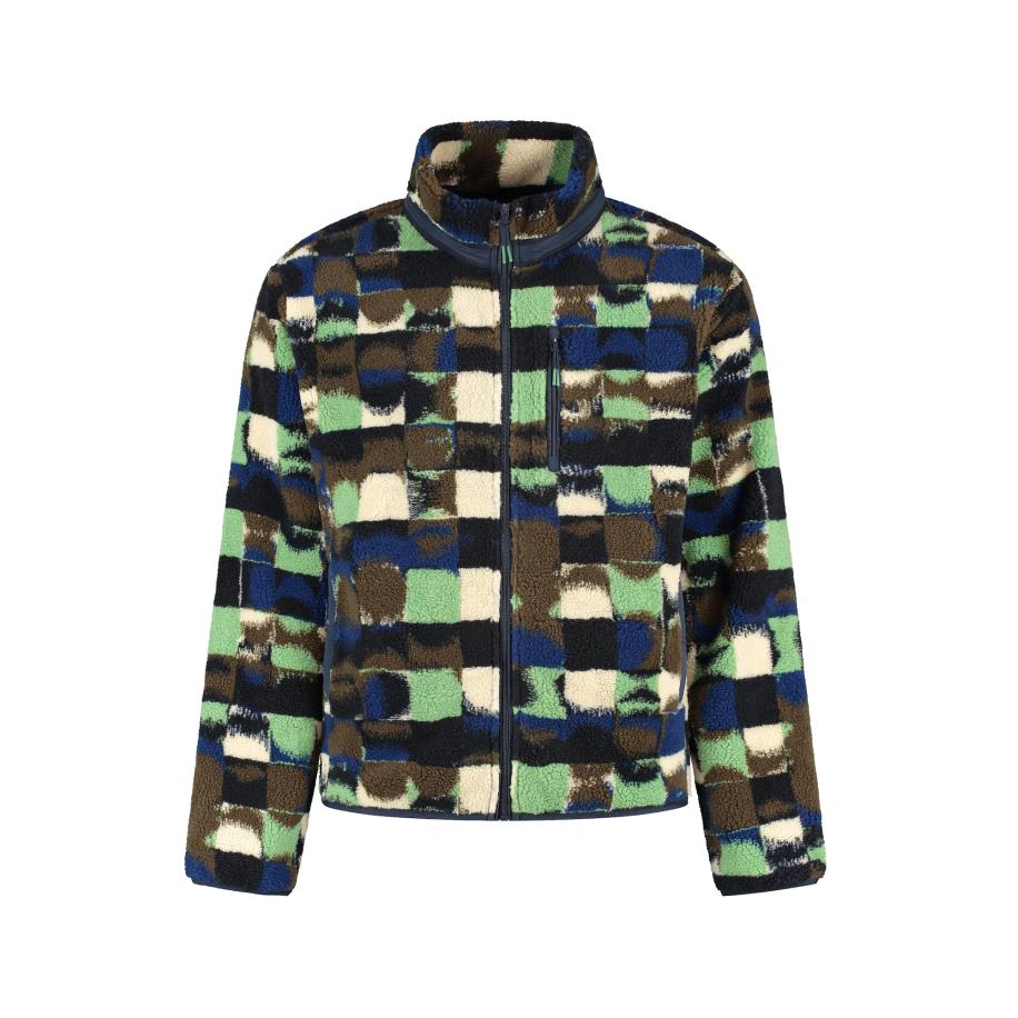 Shiwi Shiwi Fleece jas lichtbeige / navy / olijfgroen / mintgroen -