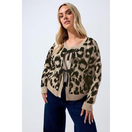 Limited Collection Vest Met Luipaardprint En Striksluitingen In Beige/Bruin Size 54-56