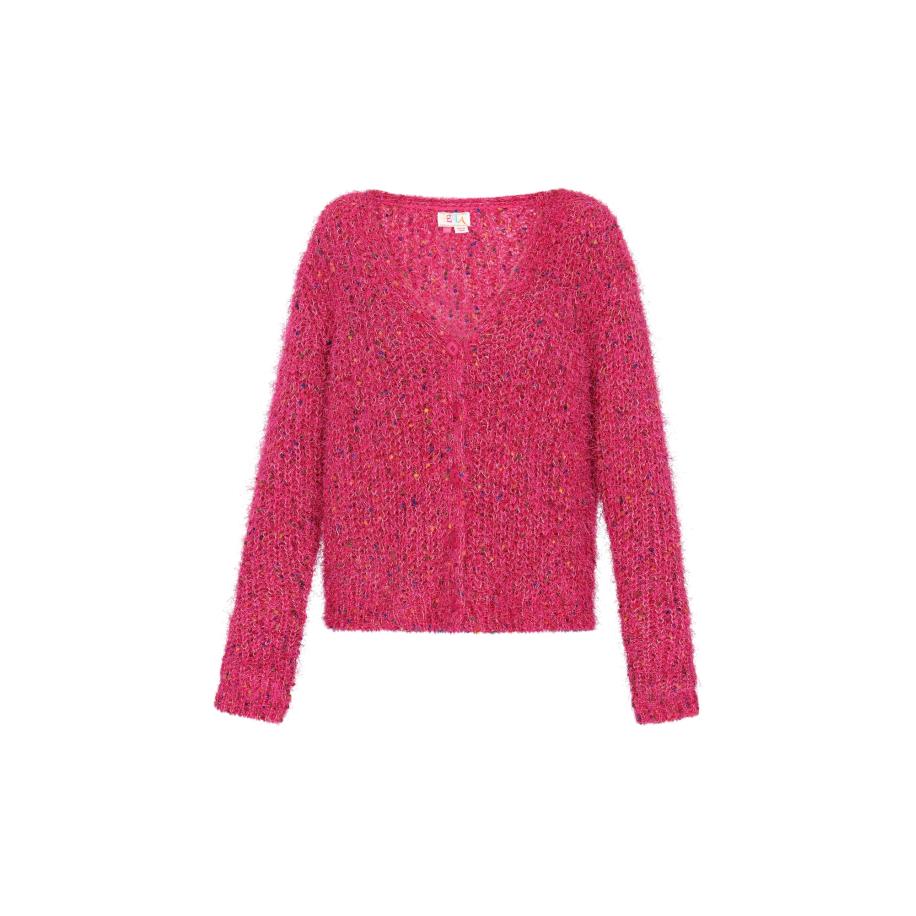 IZIA IZIA Gebreid vest fuchsia -