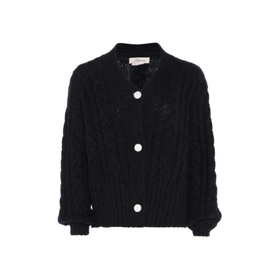 aleva aleva Gebreid vest zwart -