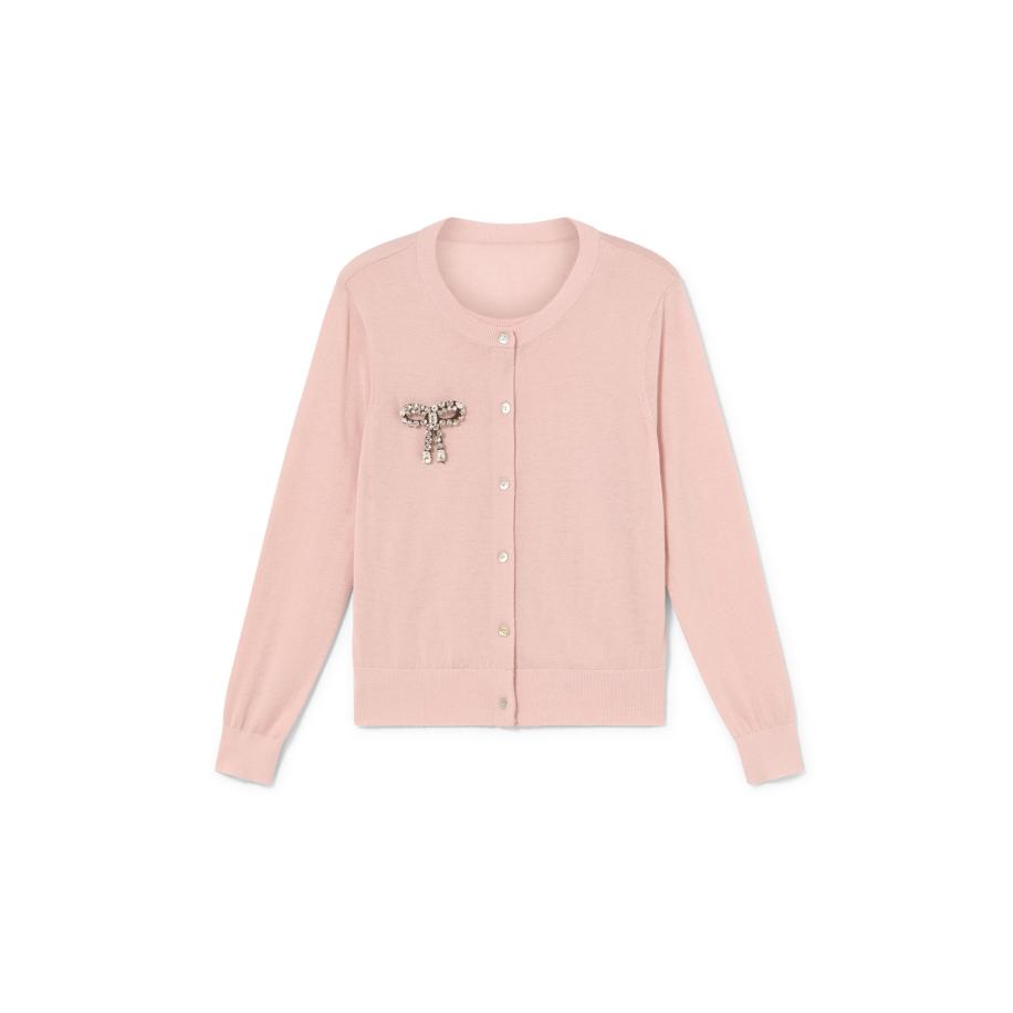 Lola Casademunt Lola Casademunt Gebreid vest rosa / zwart / zilver -