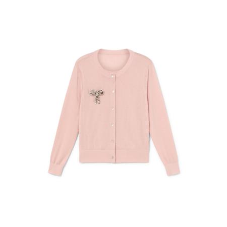 Lola Casademunt Lola Casademunt Gebreid vest rosa / zwart / zilver
