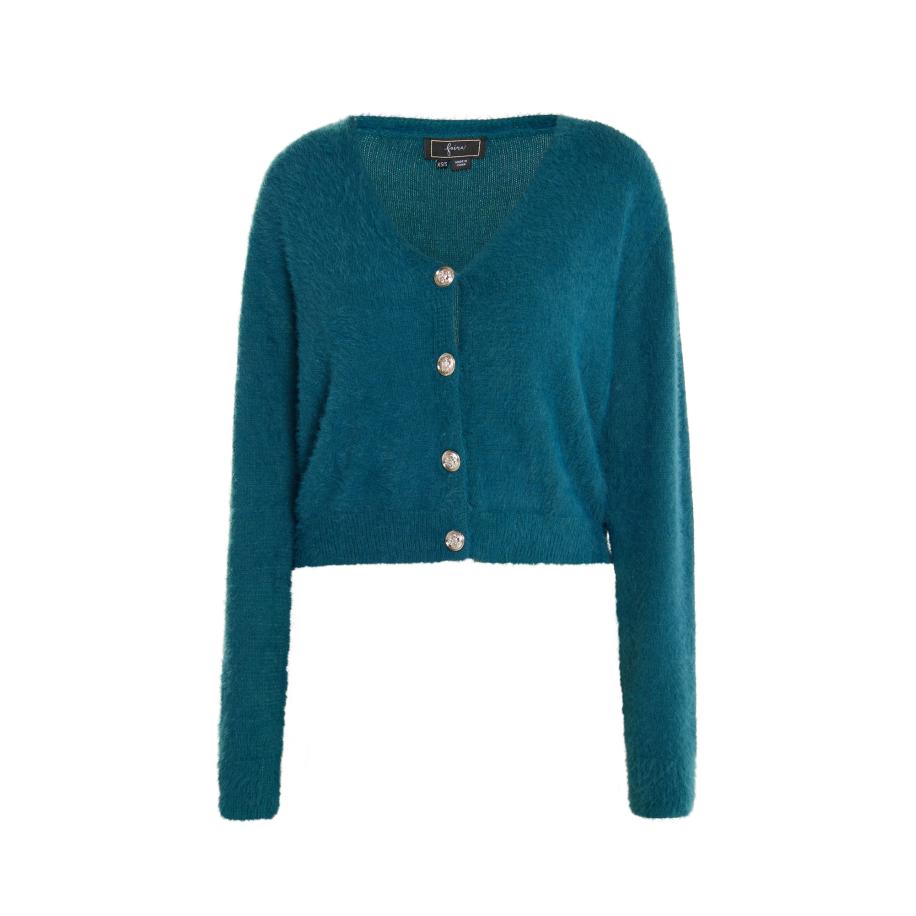 Faina faina Gebreid vest Dedica smaragd -