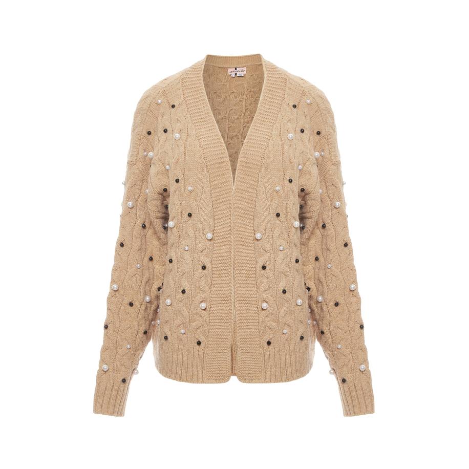 nascita nascita Gebreid vest beige / zwart / parelwit -