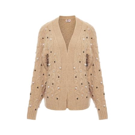 nascita nascita Gebreid vest beige / zwart / parelwit