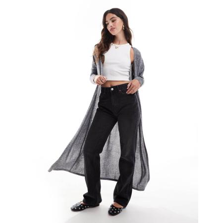 Vero Moda Zacht vest zonder sluiting en met lange pasvorm in gemêleerd grijs