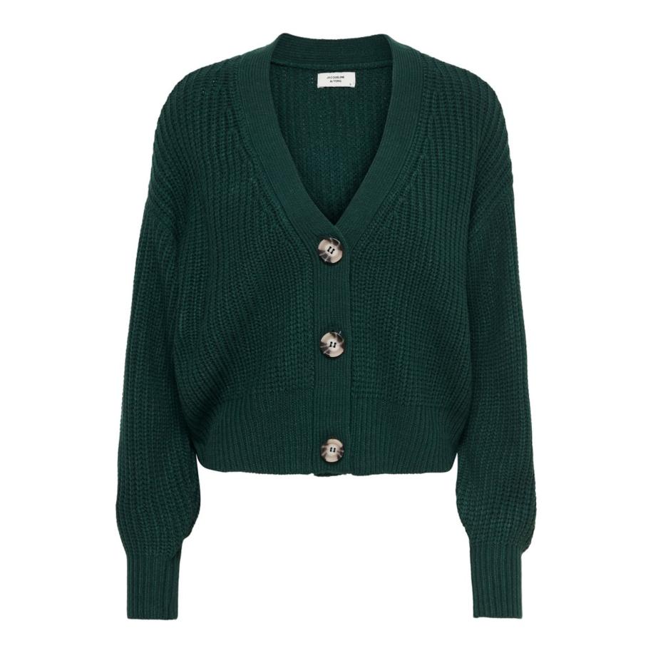 JDY JDY Gebreid vest JDYJUSTY beige / donkergroen / zwart -