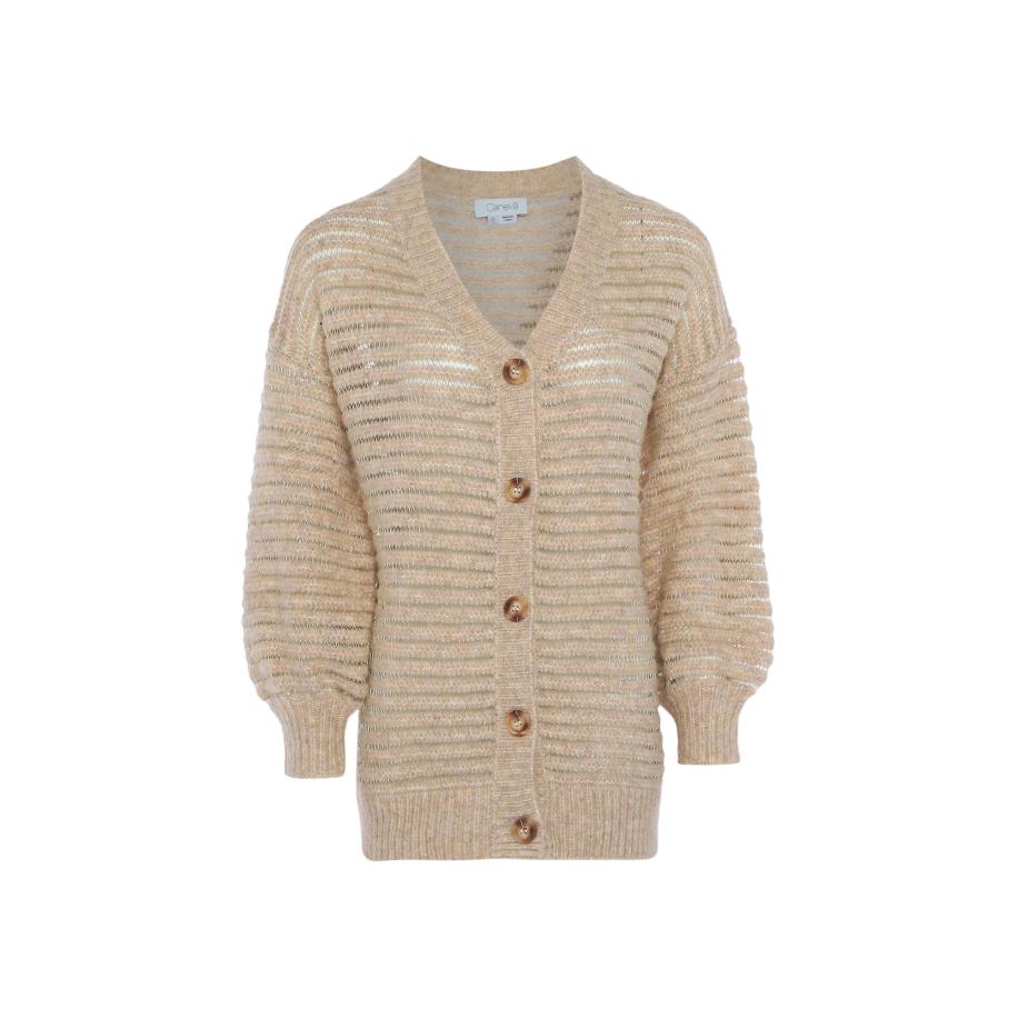 caneva Gebreid vest beige / transparant Bruin