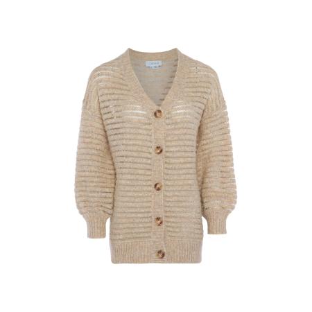 caneva caneva Gebreid vest beige / transparant