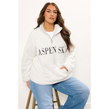 Yours Curve Cream 'Aspen Ski' Teddy Borg Fleece Size 54-56