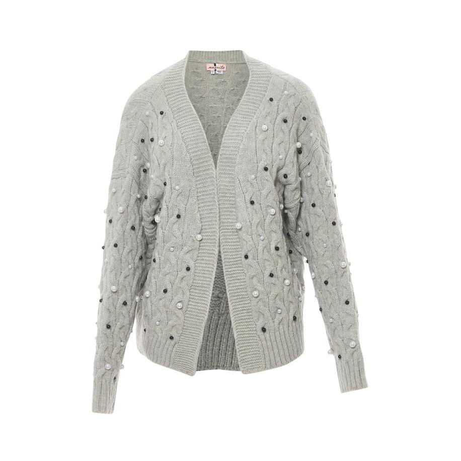 nascita nascita Gebreid vest lichtgrijs -