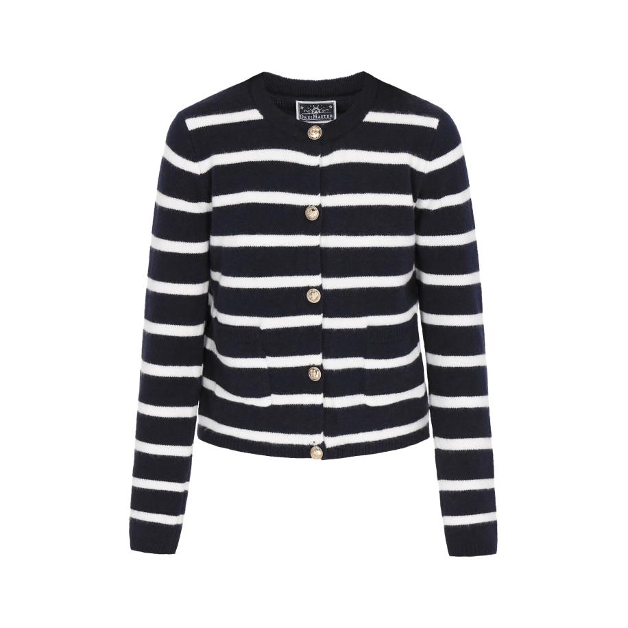 DreiMaster DreiMaster Maritim Gebreid vest Classic Look navy / wit -