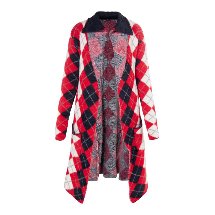MYMO myMo ROCKS Gebreid vest bloedrood / zwart / wit -