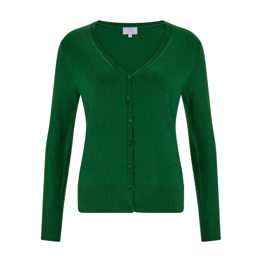 CASH-MERE.CH CASH-MERE.CH Gebreid vest donkergroen -