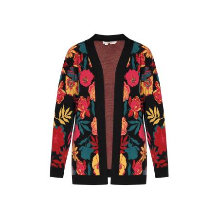 Usha usha FESTIVAL Gebreid vest geel / smaragd / rood / zwart