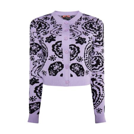 MYMO myMo ROCKS Gebreid vest Ucy lichtlila / zwart