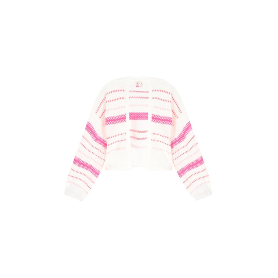 IZIA IZIA Gebreid vest pink / offwhite -