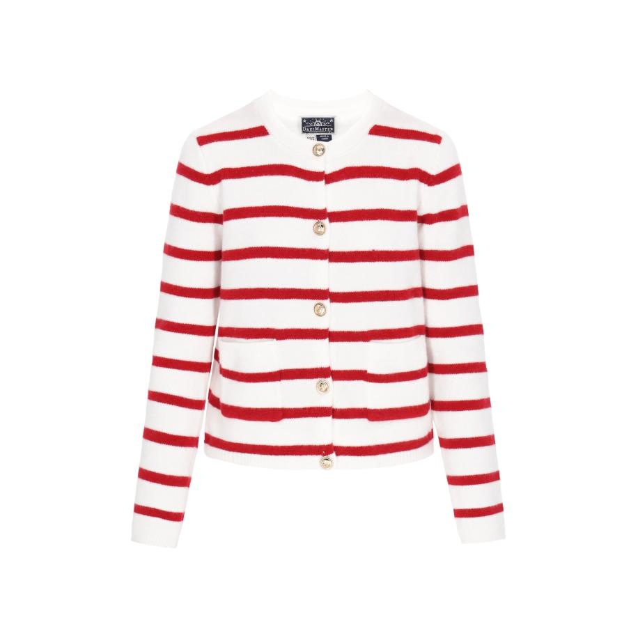 DreiMaster DreiMaster Maritim Gebreid vest rood / wit -