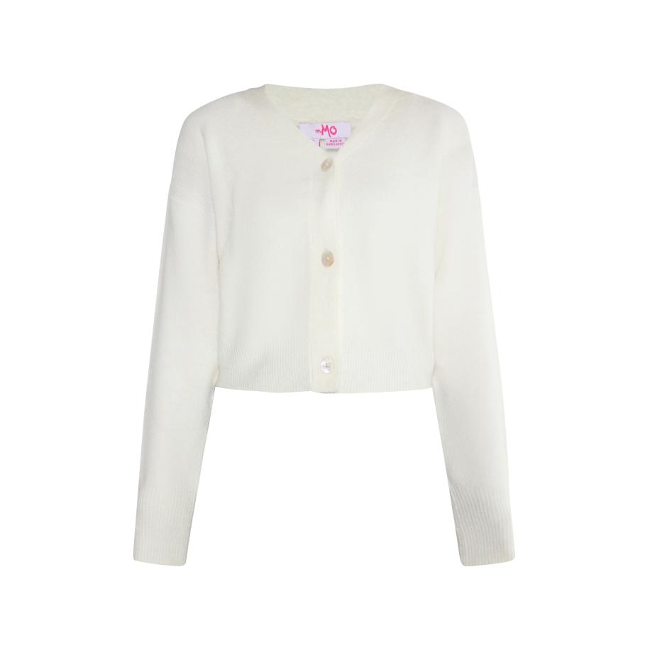MYMO MYMO Gebreid vest wit -