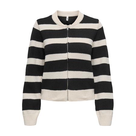 Only ONLY Gebreid vest ONLThora taupe / zwart