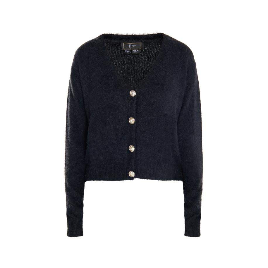 Faina faina Gebreid vest Dedica zwart -