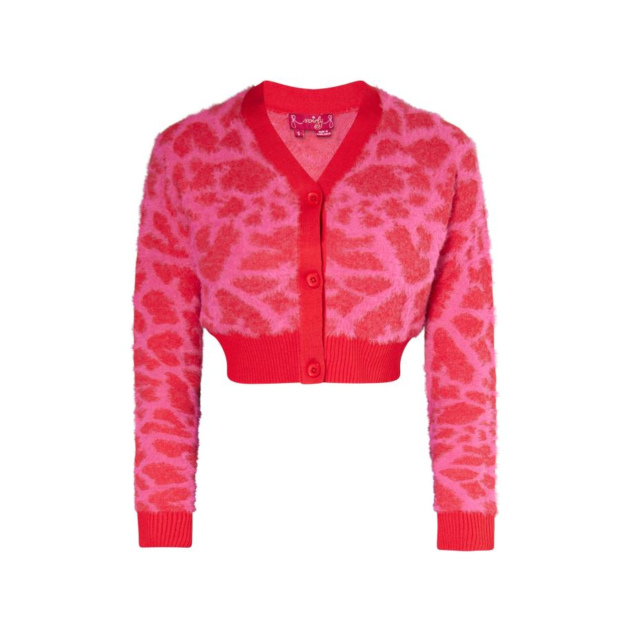 Swirly swirly Gebreid vest pink / rood -