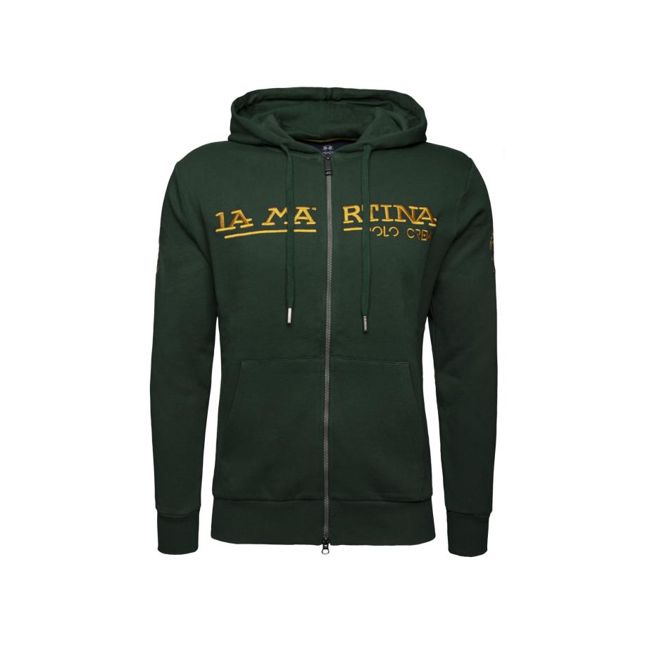 La Martina La Martina Sweatvest XMF302 geel / donkergroen -