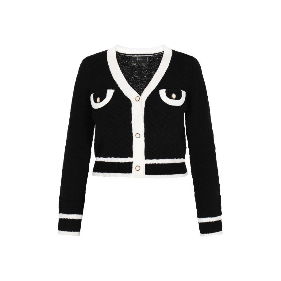 Faina faina Gebreid vest zwart / wit -