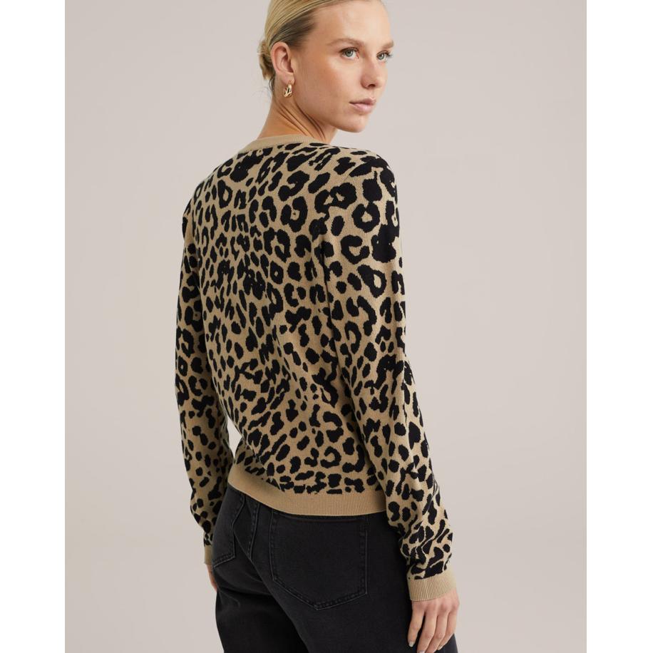 WE Fashion WE Fashion Gebreid vest lichtbruin / zwart -