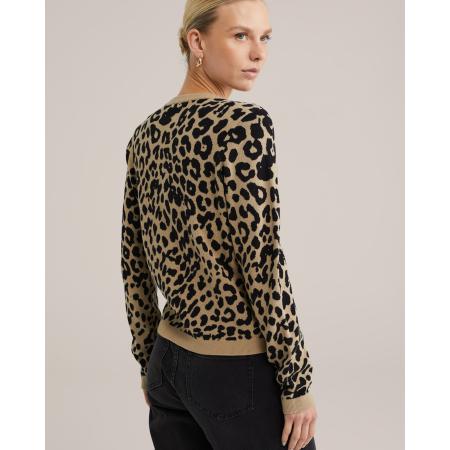 WE Fashion WE Fashion Gebreid vest lichtbruin / zwart