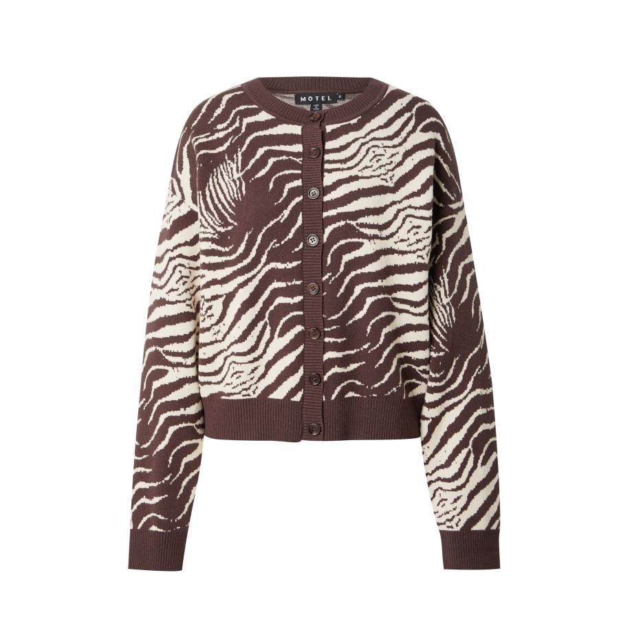 Motel Motel Gebreid vest Luceta donkerbruin / offwhite -