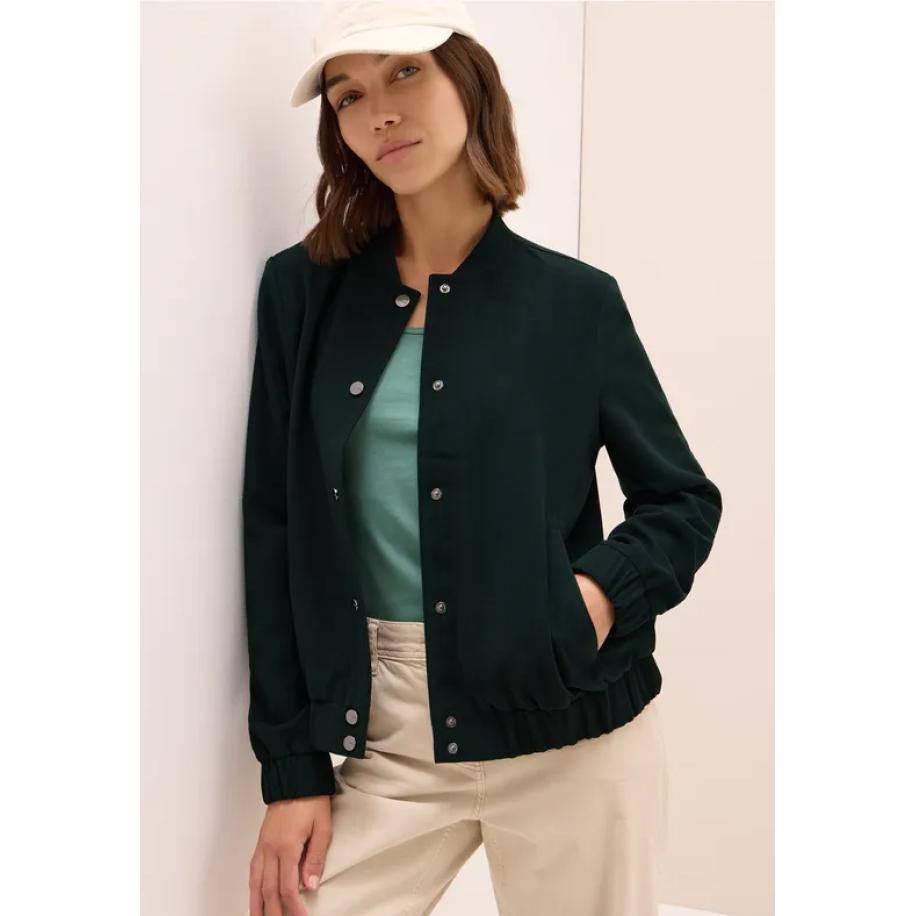 CECIL Mini ribfluwelen blouson Groen
