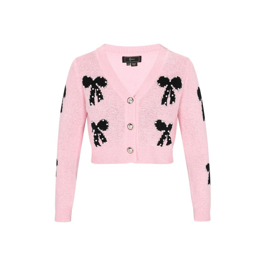Faina faina Gebreid vest rosa / zwart -